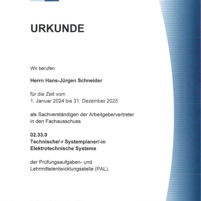 Urkunde der IHK Stuttgart